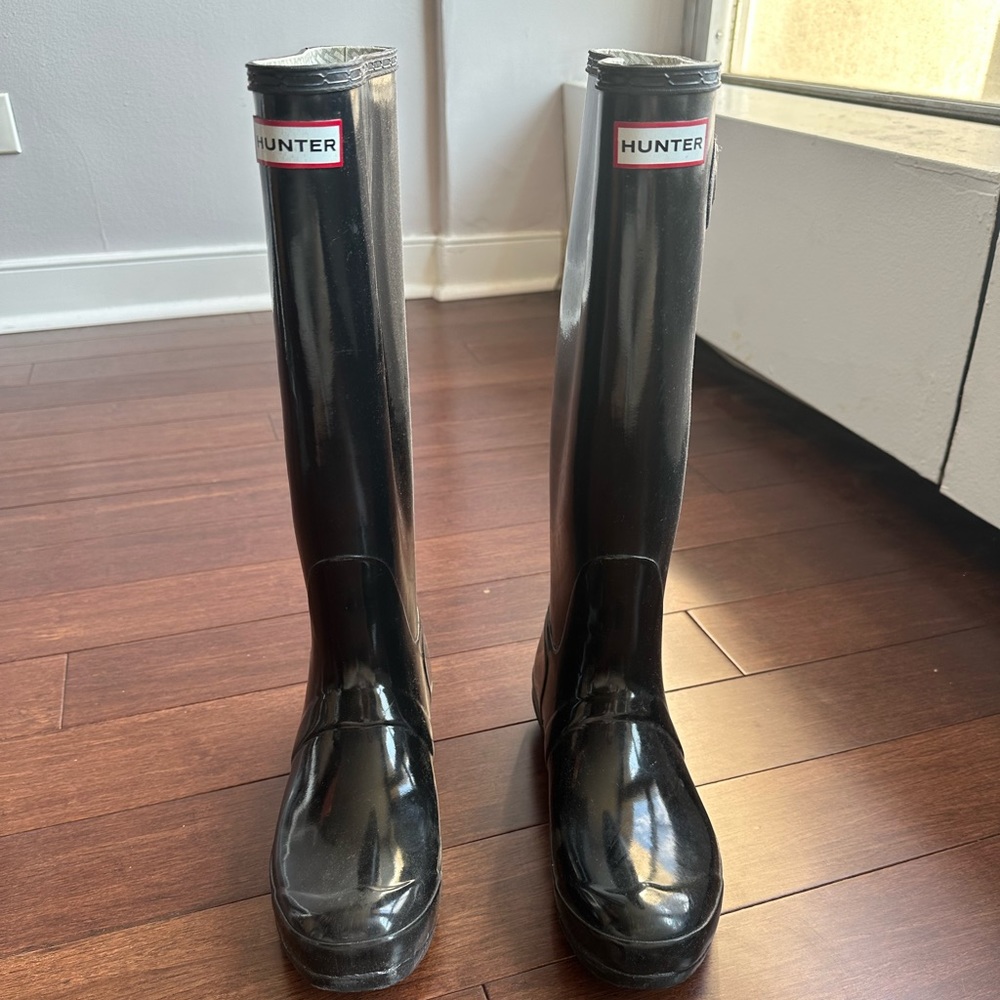 Black hunter rain boots - knee high